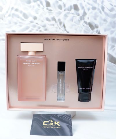 Set Narciso Rodriguez Musc Nude For Her EDP 100ml + 10ml + Body Lotion 50ml